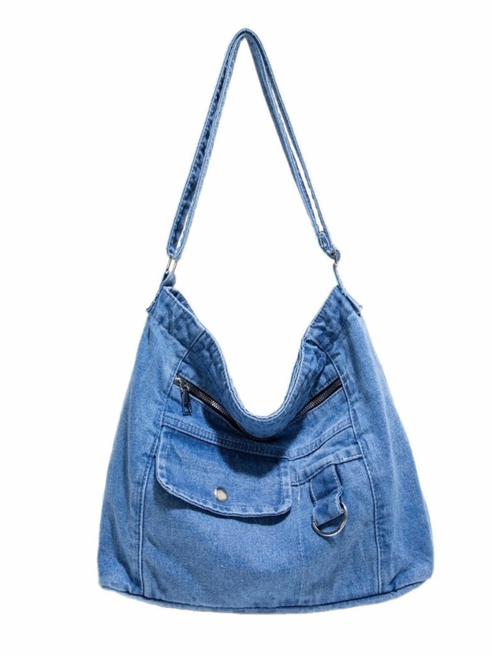 Denim Hobo Bag Casual Adjustable Strap Crossbody Handbag